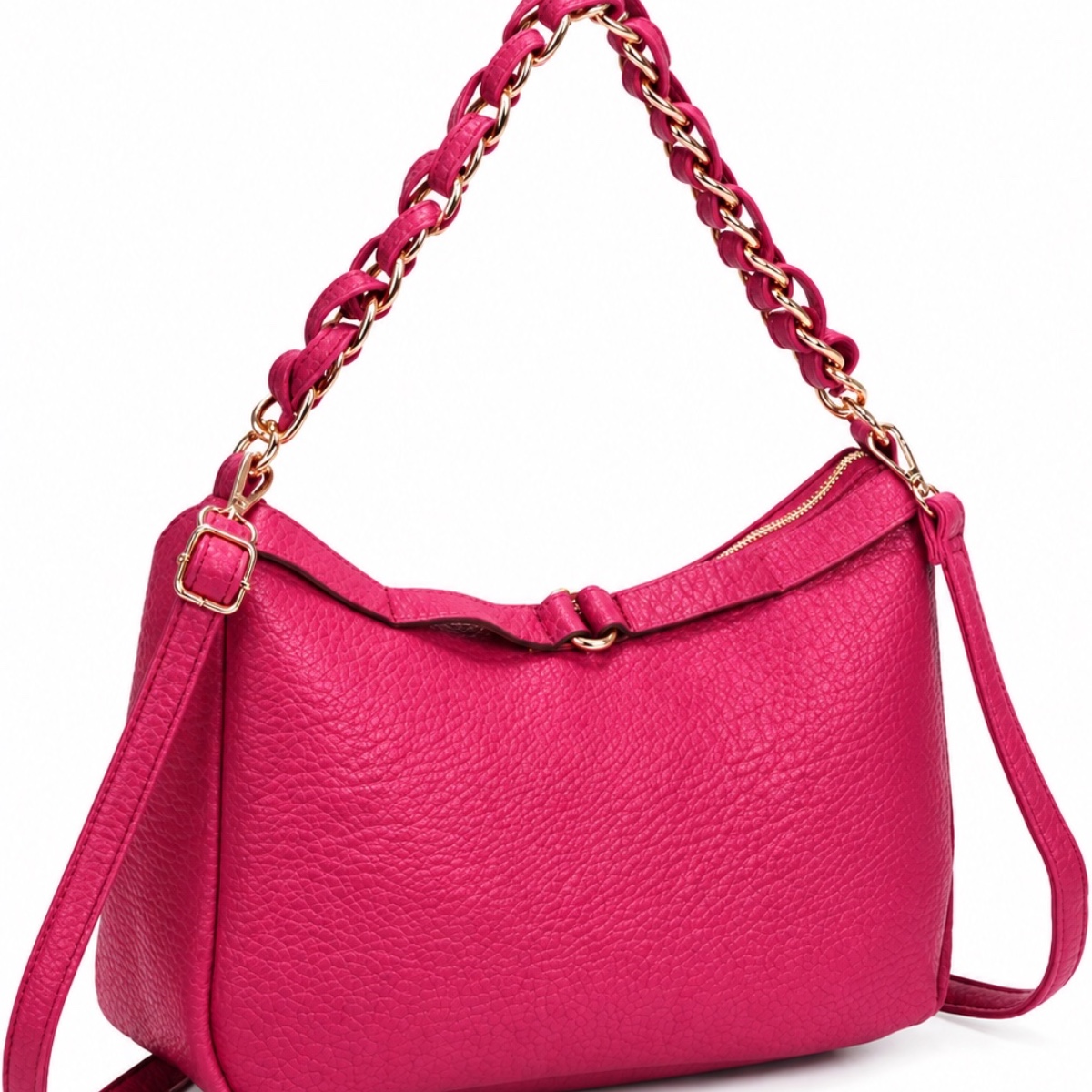Delphine Chain Handle Shoulder Bag ladies shoulder bag in Fuchsia