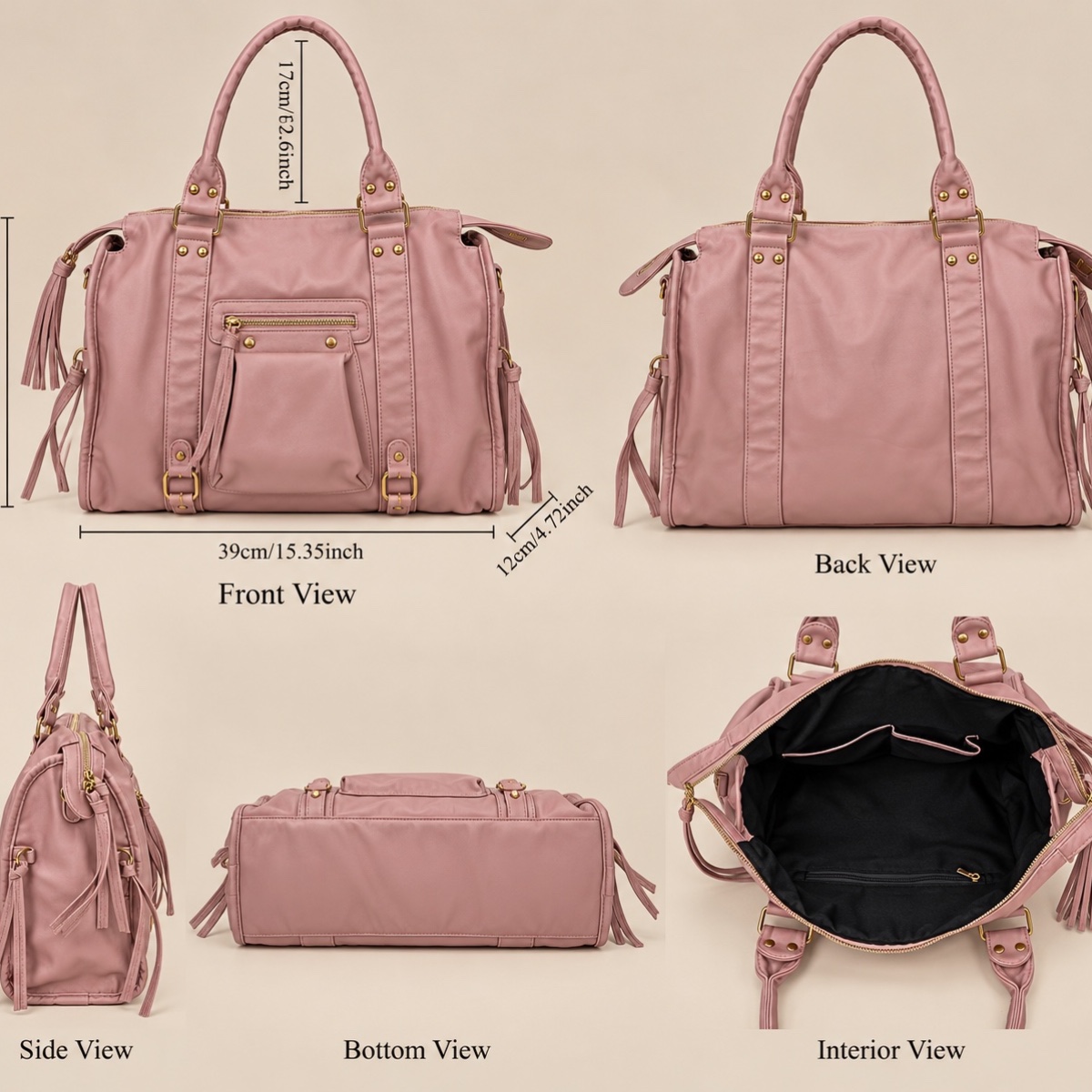 Nova Slouchy Buckle Shoulder Bag ladies shoulder bag in Mauve Pink