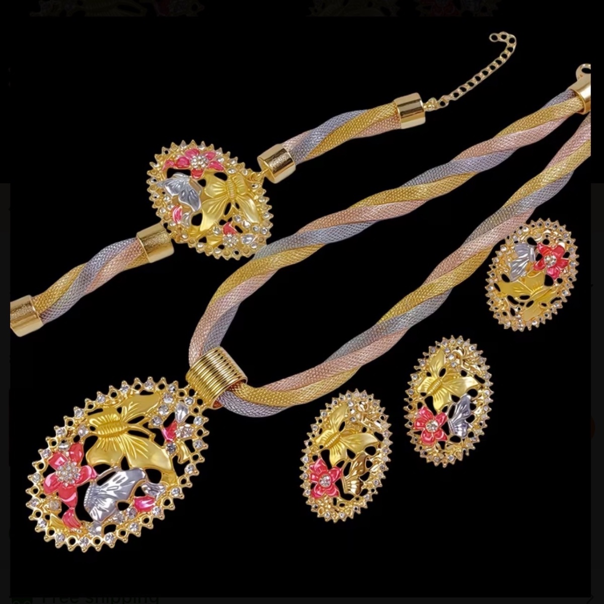 Talia Butterfly Jewellery Set ladies handbag in Fuchsia