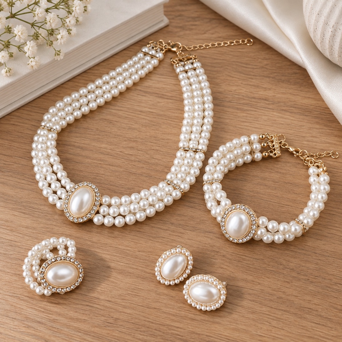 Verity Pearl Jewellery Set in Ivory Pearl
